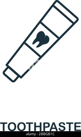 Toothpaste icon. Line style element from hygiene collection. Thin Toothpaste icon for web design and infographics Stock Vector