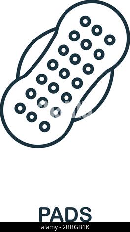 Pads icon. Line style element from hygiene collection. Thin Pads icon for web design and infographics Stock Vector