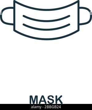 Mask icon. Line style element from hygiene collection. Thin Mask icon for web design and infographics Stock Vector