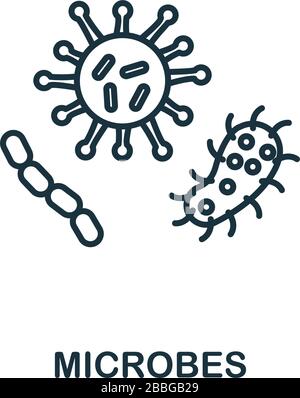 Microbes icon. Line style element from hygiene collection. Thin Microbes icon for web design and infographics Stock Vector