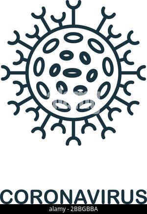 Coronavirus icon. Line style element from hygiene collection. Thin Coronavirus icon for web design and infographics Stock Vector