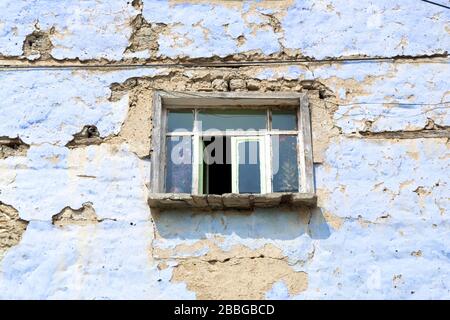 this is a regular window in a village. There is no special features for this window Stock Photo