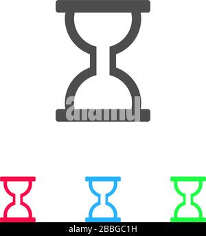 Hourglass icon flat. Color pictogram on white background. Vector illustration symbol and bonus icons Stock Vector