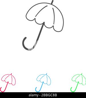 Umbrella icon flat. Color pictogram on white background. Vector illustration symbol and bonus icons Stock Vector