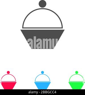 Cupcake icon flat. Color pictogram on white background. Vector illustration symbol and bonus icons Stock Vector
