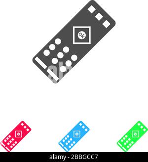 TV remote icon flat. Color pictogram on white background. Vector illustration symbol and bonus icons Stock Vector