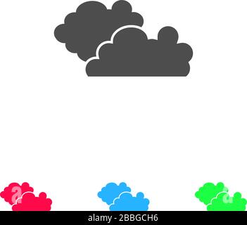Clouds icon flat. Color pictogram on white background. Vector illustration symbol and bonus icons Stock Vector