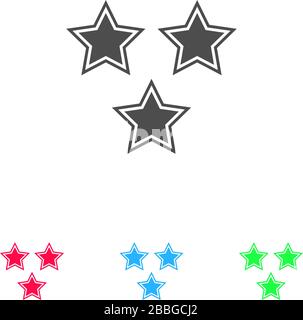 Star icon flat. Color pictogram on white background. Vector illustration symbol and bonus icons Stock Vector