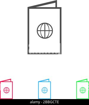Passport icon flat. Color pictogram on white background. Vector illustration symbol and bonus icons Stock Vector