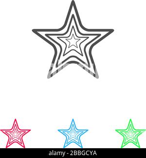 Star icon flat. Color pictogram on white background. Vector illustration symbol and bonus icons Stock Vector