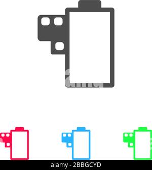 Camera roll icon flat. Color pictogram on white background. Vector illustration symbol and bonus icons Stock Vector