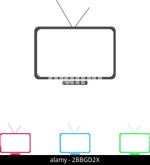 Tv icon flat. Color pictogram on white background. Vector illustration symbol and bonus icons Stock Vector