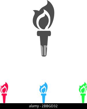 Torch icons set on background for graphic and web design. Simple ...