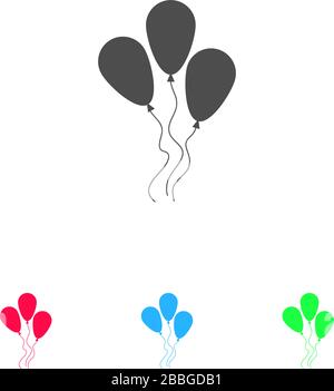 Balloon icon flat. Color pictogram on white background. Vector illustration symbol and bonus icons Stock Vector