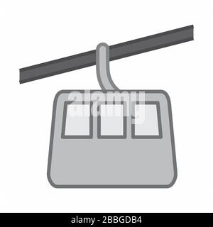 Aerial Tramway icon Stock Vector