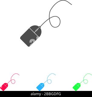 Computer mouse icon flat. Color pictogram on white background. Vector illustration symbol and bonus icons Stock Vector
