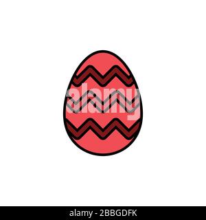 Easter egg. Filled color icon. Isolated celebration vector illustration Stock Vector