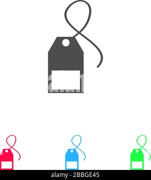 Tea bag icon flat. Color pictogram on white background. Vector illustration symbol and bonus icons Stock Vector