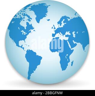 3D Planet Earth. Globe with all continents illustration. Stock Vector