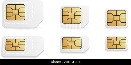 Different sim card size for mobile phone. Standard, micro and nano mobile  card Stock Vector Image & Art - Alamy