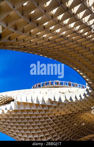 Metropol Parasol, largest wooden structure in the world by architect Jürgen Mayer, Plaza de la Encarnación, Seville, Spain