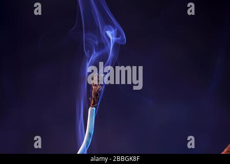 Electric wires with smoke photographed in the studio Stock Photo