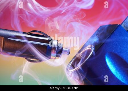 Electric wires with smoke photographed in the studio Stock Photo