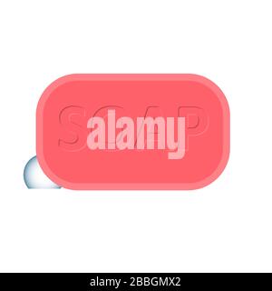 Soap with bubbles icon symbol wash hands Stock Vector