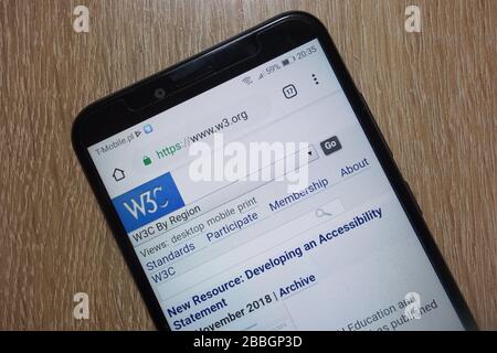 World Wide Web Consortium (W3C) website displayed on smartphone Stock Photo