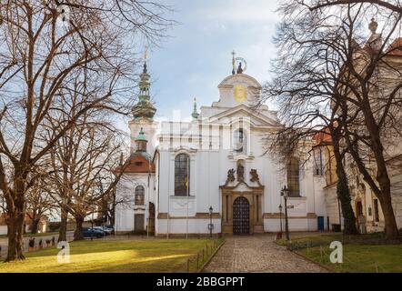Basilica of the Assumption of Our Lady in Strahov Monastery, Prague, Czech Republic Stock Photo