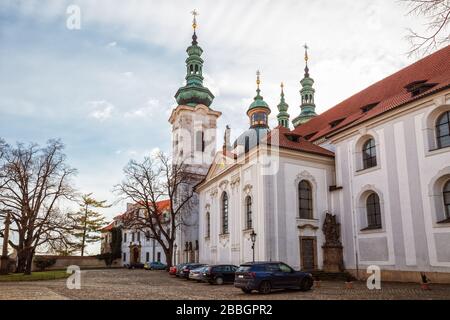 Strahov Monastery, Prague, Czech Republic. Basilica of the Assumption of Our Lady Stock Photo