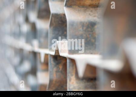 Metal lattice with star shape. Texture useful as a background. Stock Photo