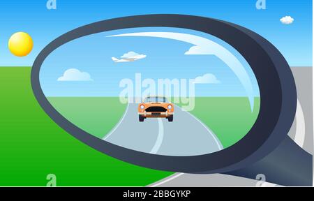 mirror view of a car from a vehicle Stock Vector