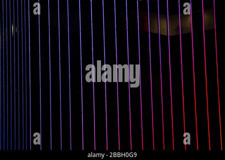 Neon lights of the city at night in blurred. Abstract background Stock Photo