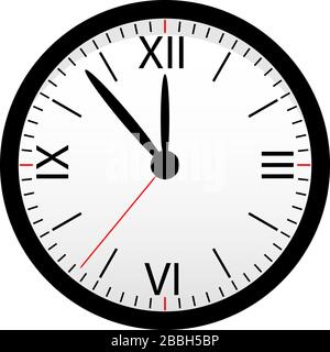 Black watch with arrows and dial isolated on a white background. Design element. Stock Vector