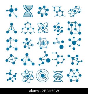 Hormone or molecule icons Stock Vector