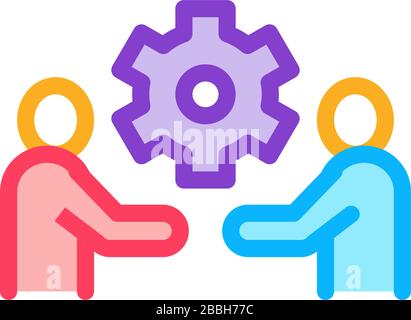 partnership solutions icon vector outline illustration Stock Vector