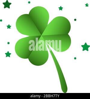 Design using seamless patterns that leaves green shamrocks and the outline black color shamrocks. Stock Vector