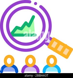 study on upward profit growth icon vector outline illustration Stock Vector