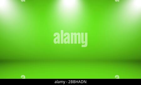 Empty Green Studio well use as background,backdrop, digital template. Stock Photo