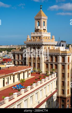 The famous art deco,  Bacardi Building, Edificio Bacardi , Havana Vieja, Cuba Stock Photo