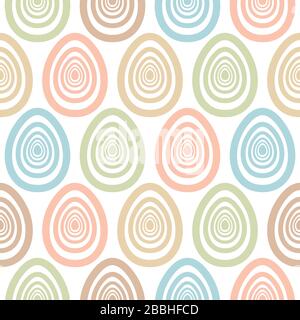 Easter colorful painted eggs seamless art pattern Stock Vector