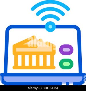 wi-fi distribution through device icon vector outline illustration Stock Vector