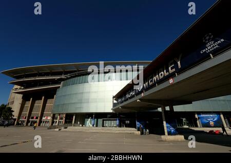 General view of the Nou Camp, home to Barcelona Stock Photo