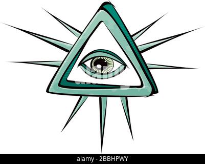 All seeing eye mystic sign Stock Vector