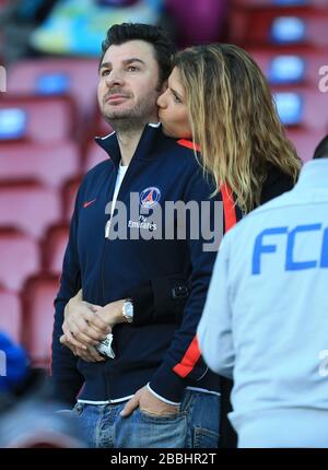 Michael Youn And Girlfriend Isabelle Funaro Attending The Dress Rehearsal Of Pascal Obispo S Musical Comedy Adam Et Eve Held At The Palais Des Sports In Paris France On February 13 2012 Photo