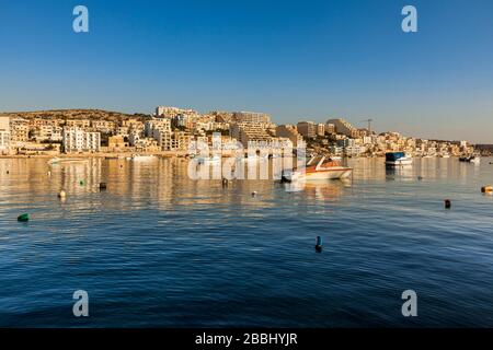 Malta, the coastal village of Qawra located in the north east part of the island Stock Photo