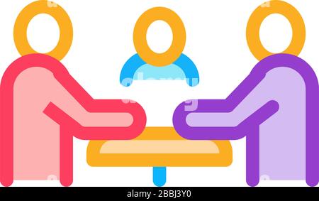 third party discussion icon vector outline illustration Stock Vector