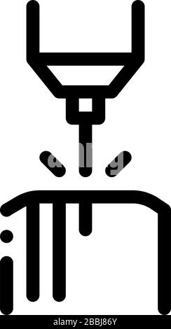 drilling parts icon vector outline illustration Stock Vector