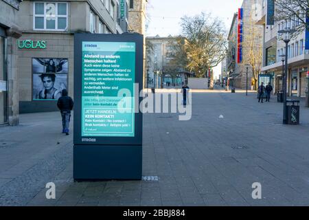 Call to keep distance, advertising campaign of the outdoor advertising company Stršer and t-online, LED screen, digital advertising monitors, effects Stock Photo